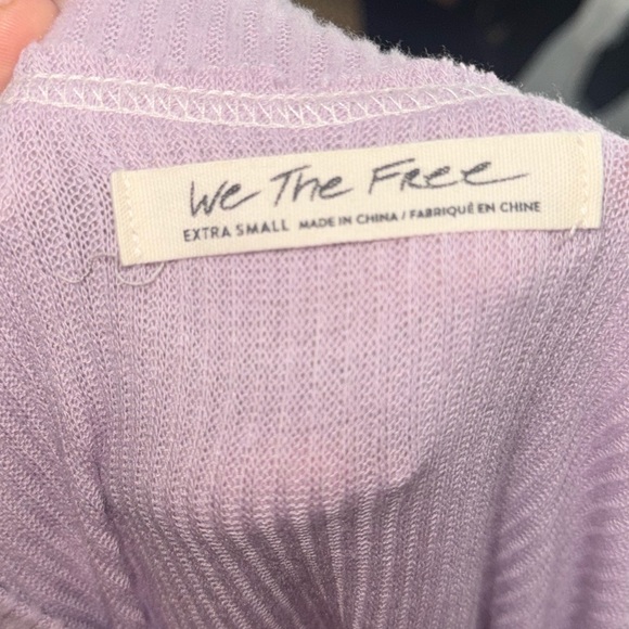 Free People Cha Cha Lilac Top w/ Balloon Knit Sleeves in Lilac - Picture 4 of 5